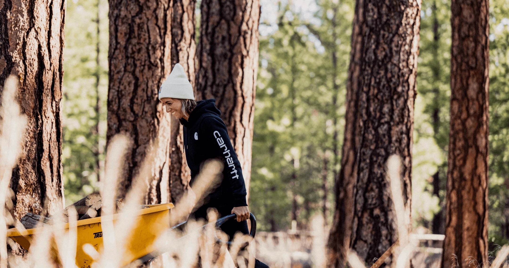 Carhartt surrounded by trees