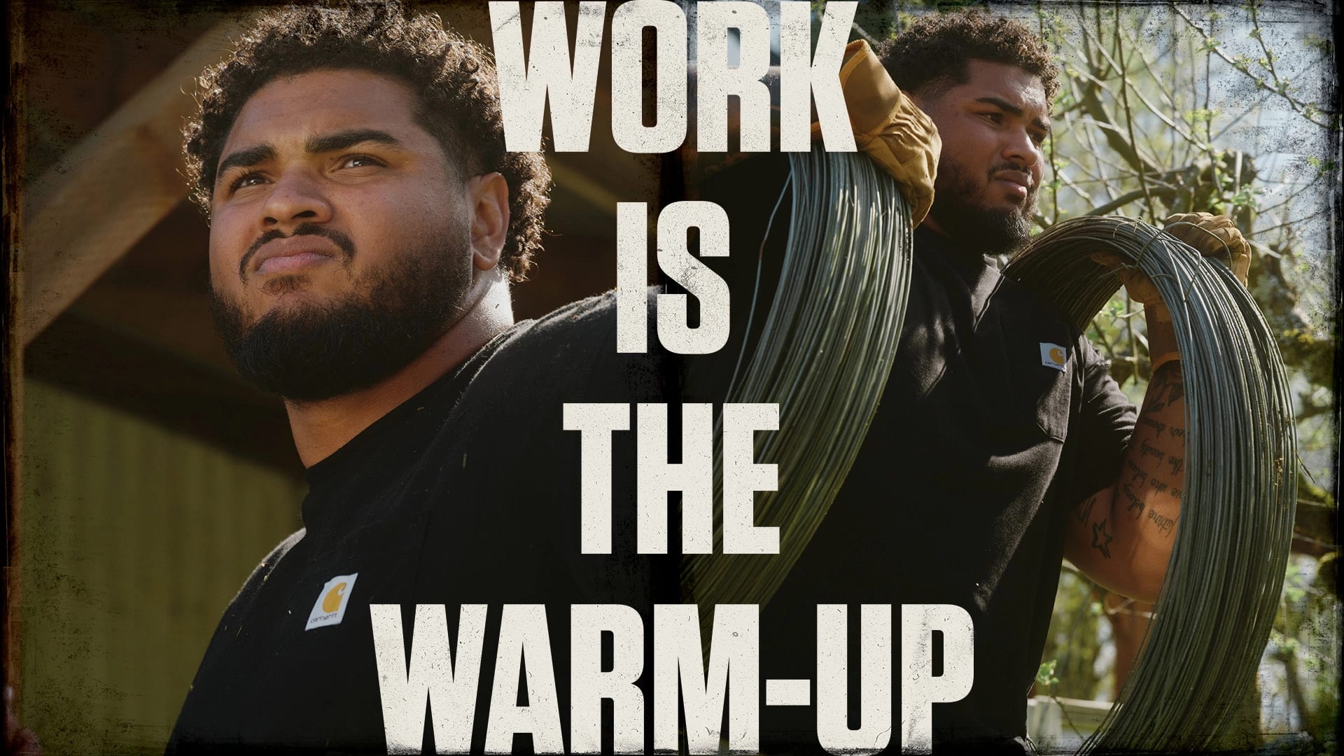 Work is the warm-up campaign visual
